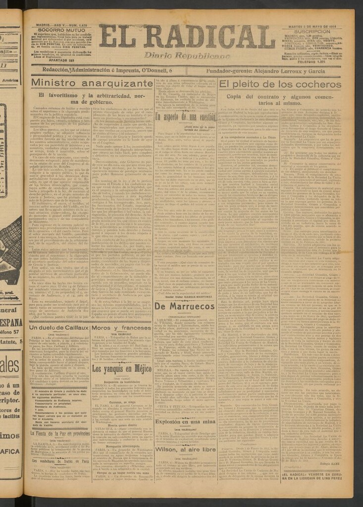Miniatura de El Radical: diario republicano del 5 de mayo de 1914