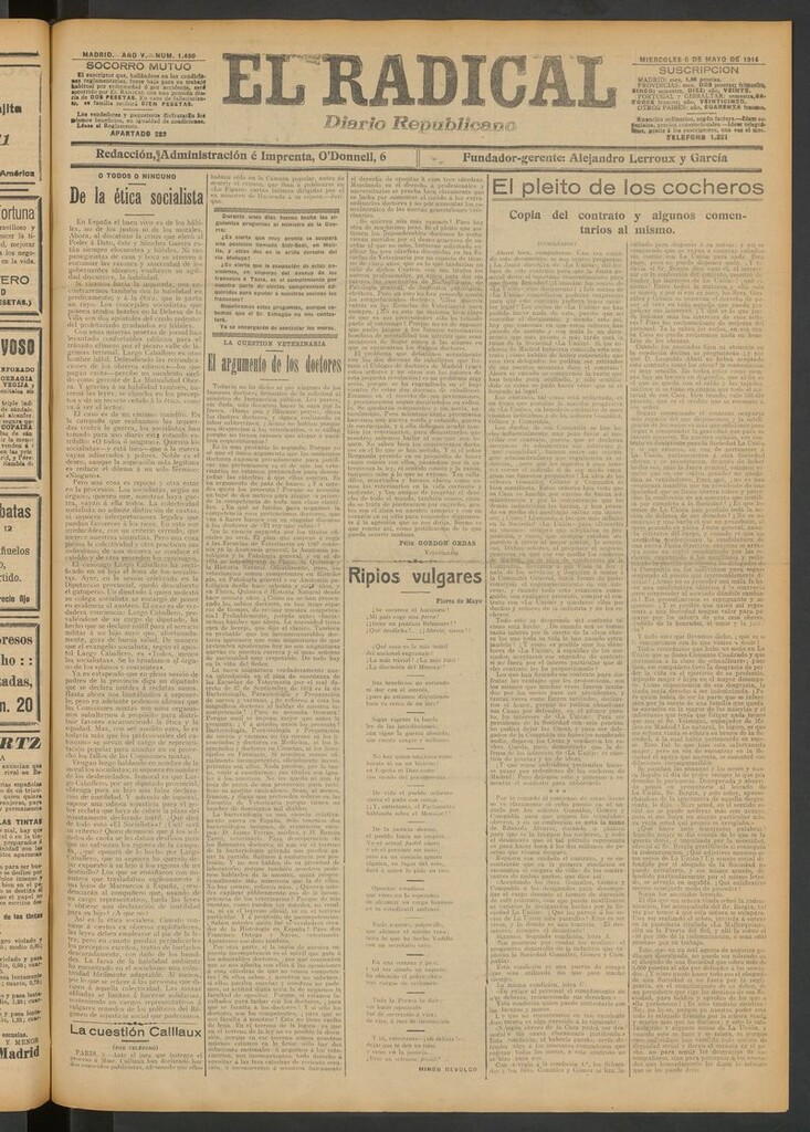 Miniatura de El Radical: diario republicano del 6 de mayo de 1914
