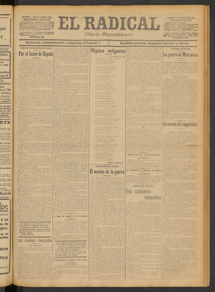 Miniatura de El Radical: diario republicano del 9 de mayo de 1914