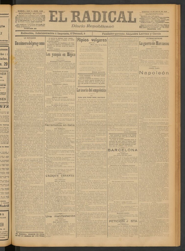 Miniatura de El Radical: diario republicano del 10 de mayo de 1914