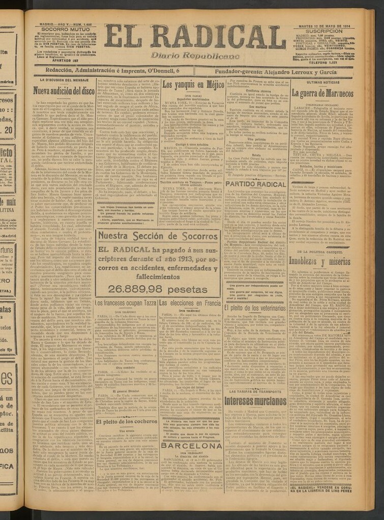 Miniatura de El Radical: diario republicano del 12 de mayo de 1914