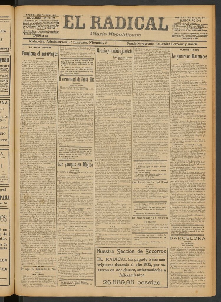 Miniatura de El Radical: diario republicano del 17 de mayo de 1914