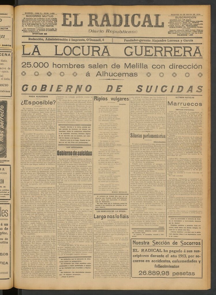 Miniatura de El Radical: diario republicano del 19 de mayo de 1914