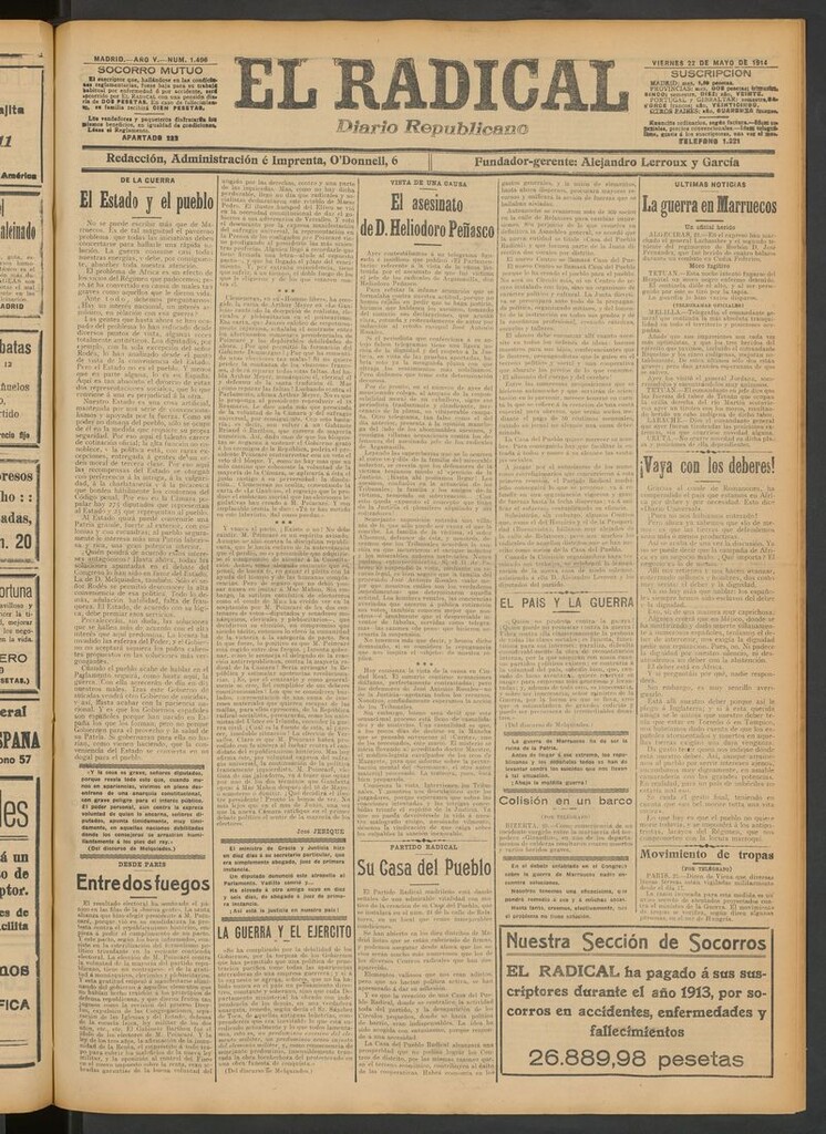 Miniatura de El Radical: diario republicano del 22 de mayo de 1914