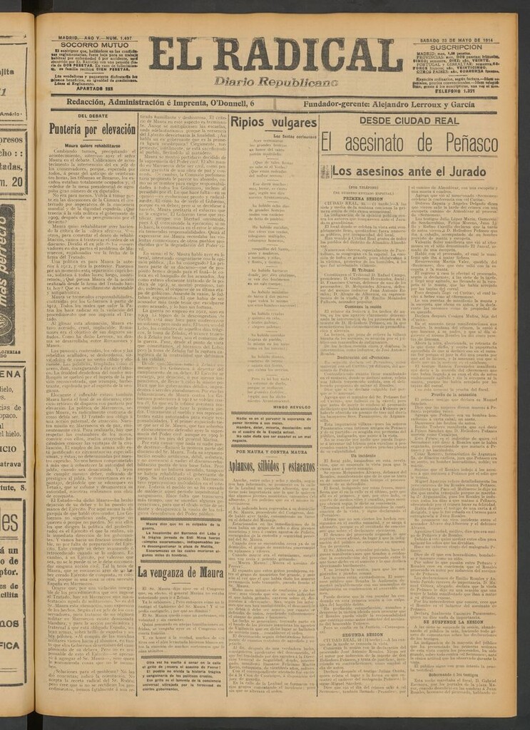 Miniatura de El Radical: diario republicano del 23 de mayo de 1914