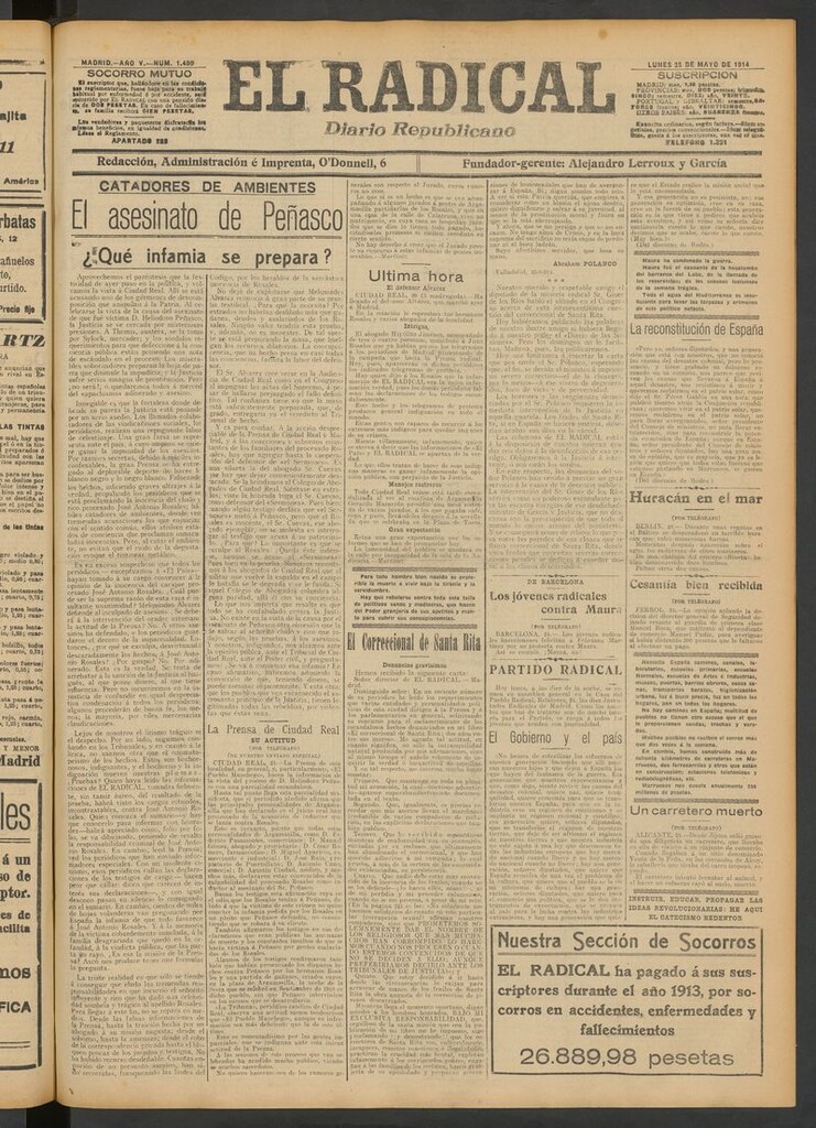 Miniatura de El Radical: diario republicano del 25 de mayo de 1914