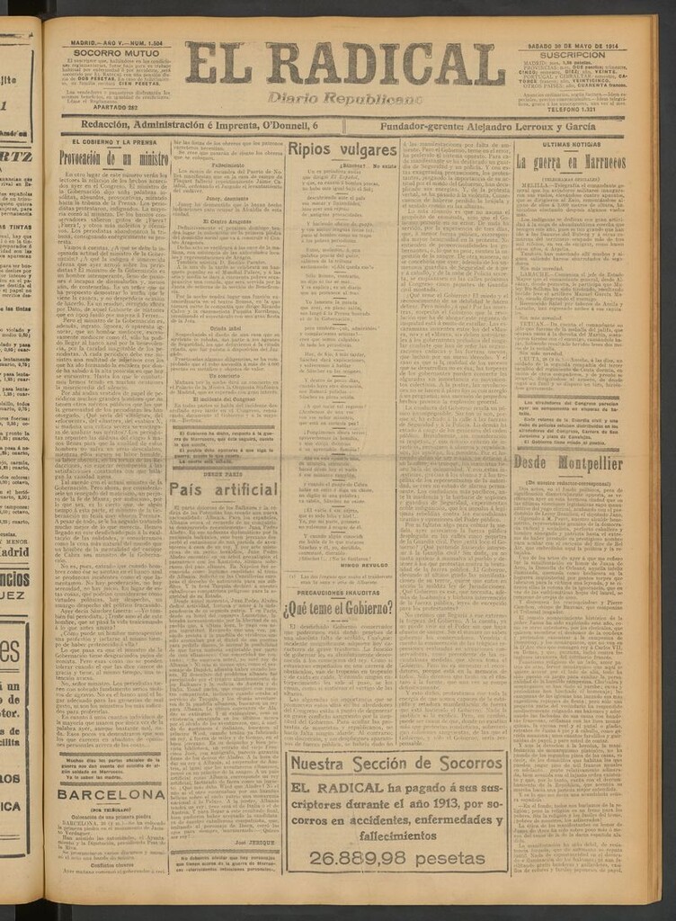 Miniatura de El Radical: diario republicano del 30 de mayo de 1914