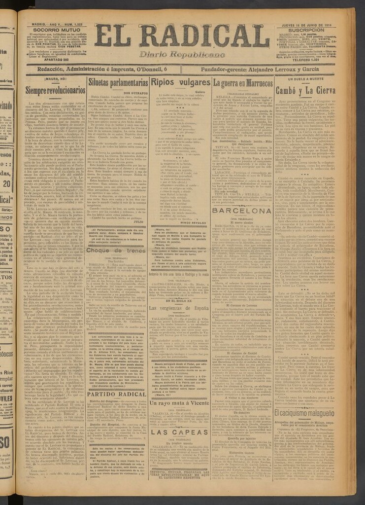 Miniatura de El Radical: diario republicano del 18 de junio de 1914
