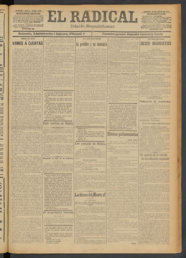 Miniatura de El Radical: diario republicano del 20 de junio de 1914