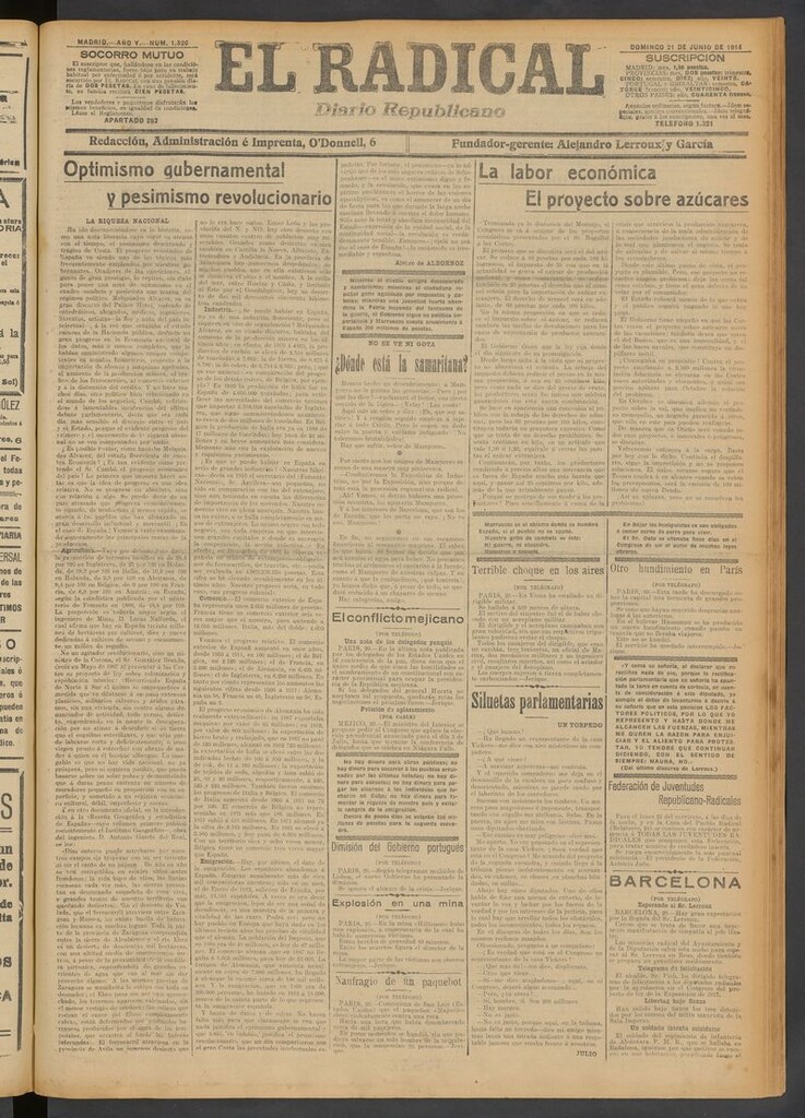 Miniatura de El Radical: diario republicano del 21 de junio de 1914