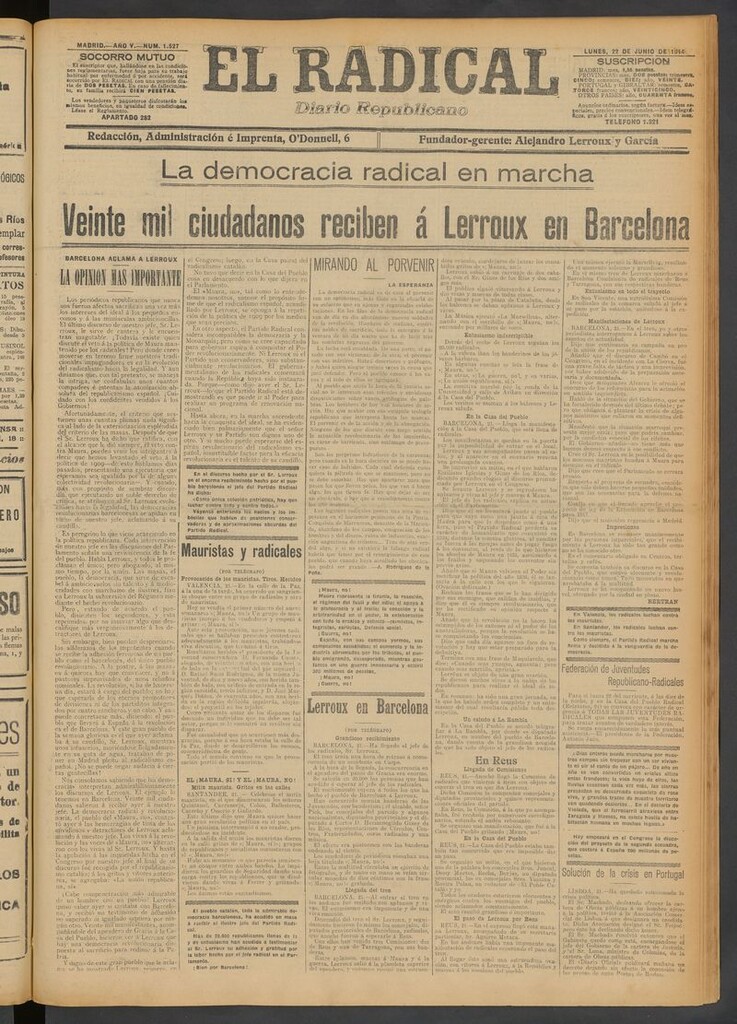 Miniatura de El Radical: diario republicano del 22 de junio de 1914