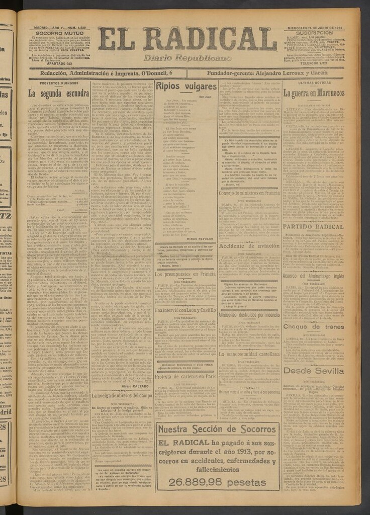 Miniatura de El Radical: diario republicano del 24 de junio de 1914