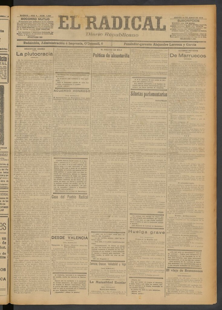 Miniatura de El Radical: diario republicano del 25 de junio de 1914