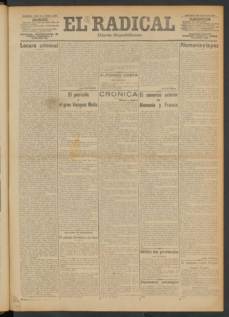 Miniatura de El Radical: diario republicano del 6 de julio de 1915