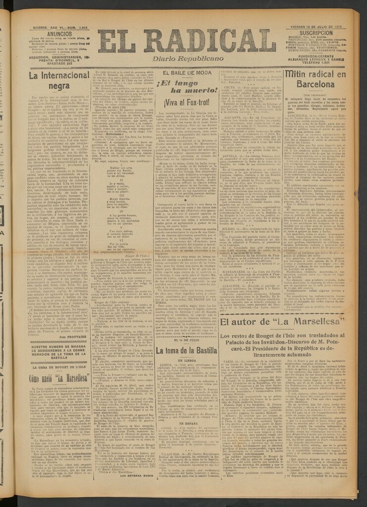 Miniatura de El Radical: diario republicano del 16 de julio de 1915
