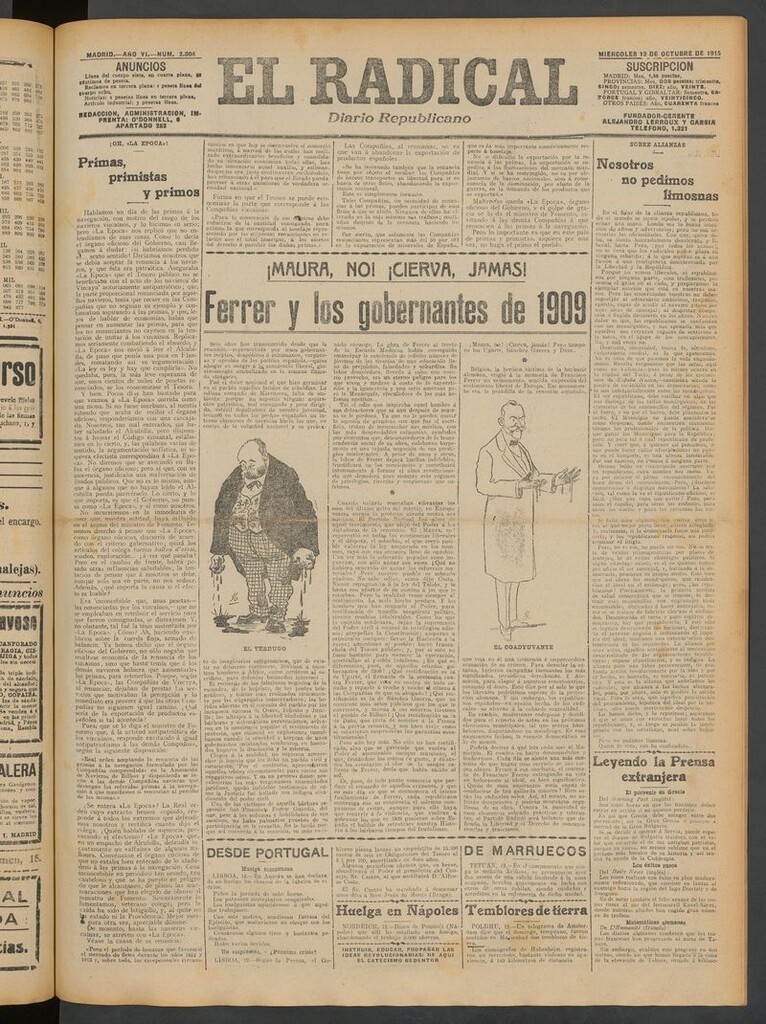 Miniatura de El Radical: diario republicano del 13 de octubre de 1915