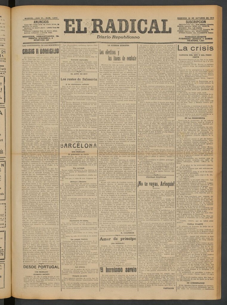Miniatura de El Radical: diario republicano del 24 de octubre de 1915