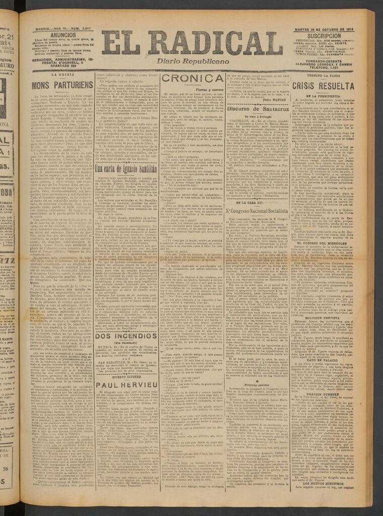 Miniatura de El Radical: diario republicano del 26 de octubre de 1915
