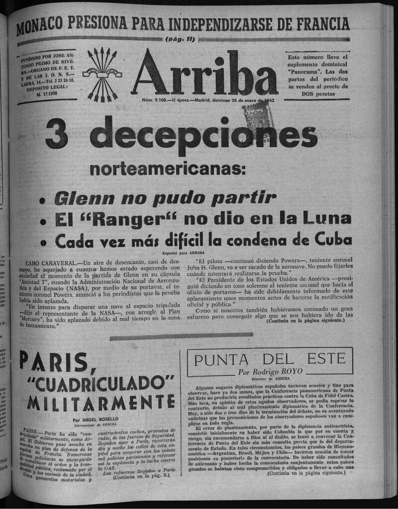 Miniatura de Arriba del 28 de enero de 1962