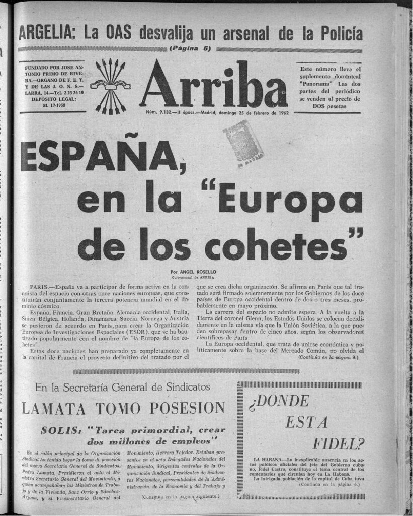 Miniatura de Arriba del 25 de febrero de 1962
