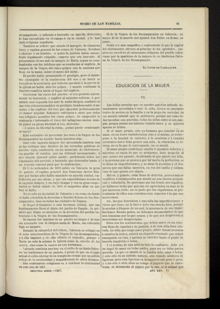 Miniatura de Museo de las familias: periódico mensual segunda serie de 1867, nº 11
