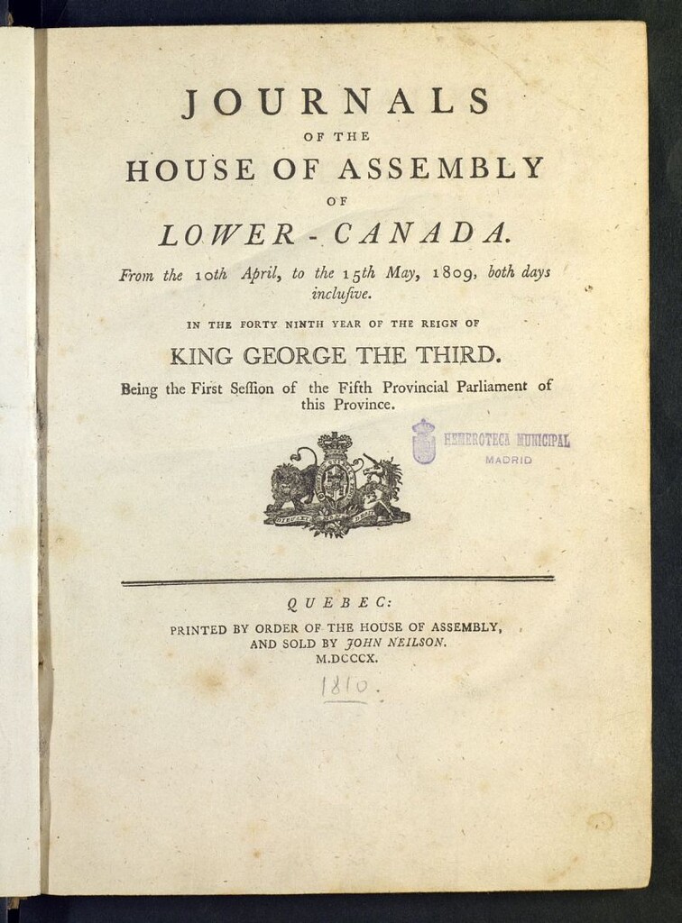 Miniatura de Journals of the House of Assembly of Lower