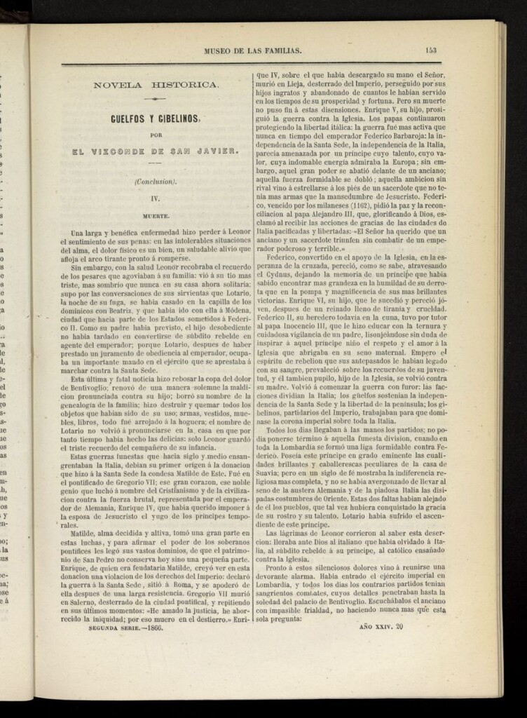 Miniatura de Museo de las familias: periódico mensual segunda serie de 1866, nº 20
