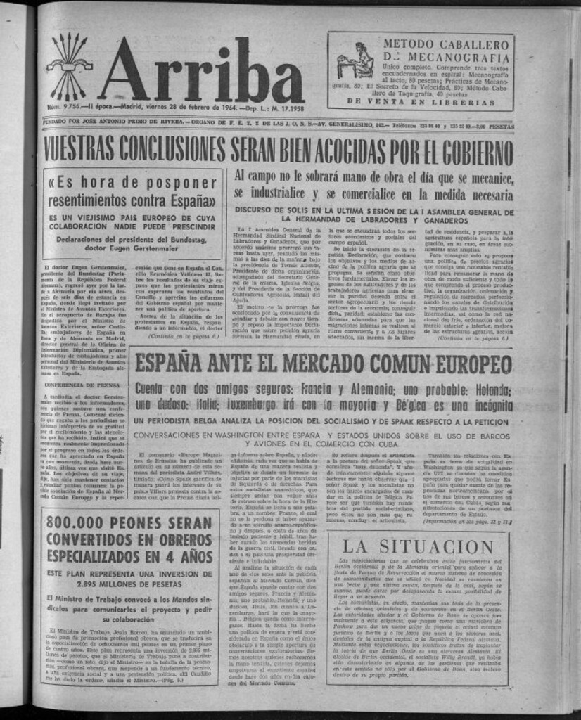 Miniatura de Arriba del 28 de febrero de 1964