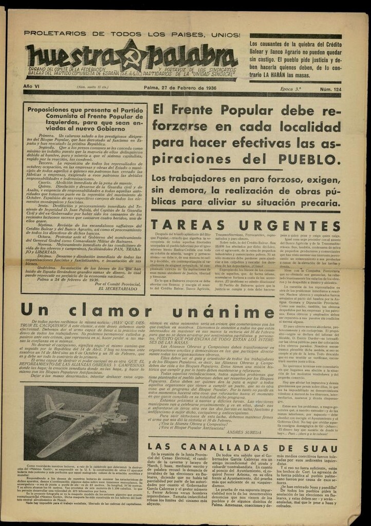 Miniatura de Nuestra Palabra del 27 de febrero de 1936