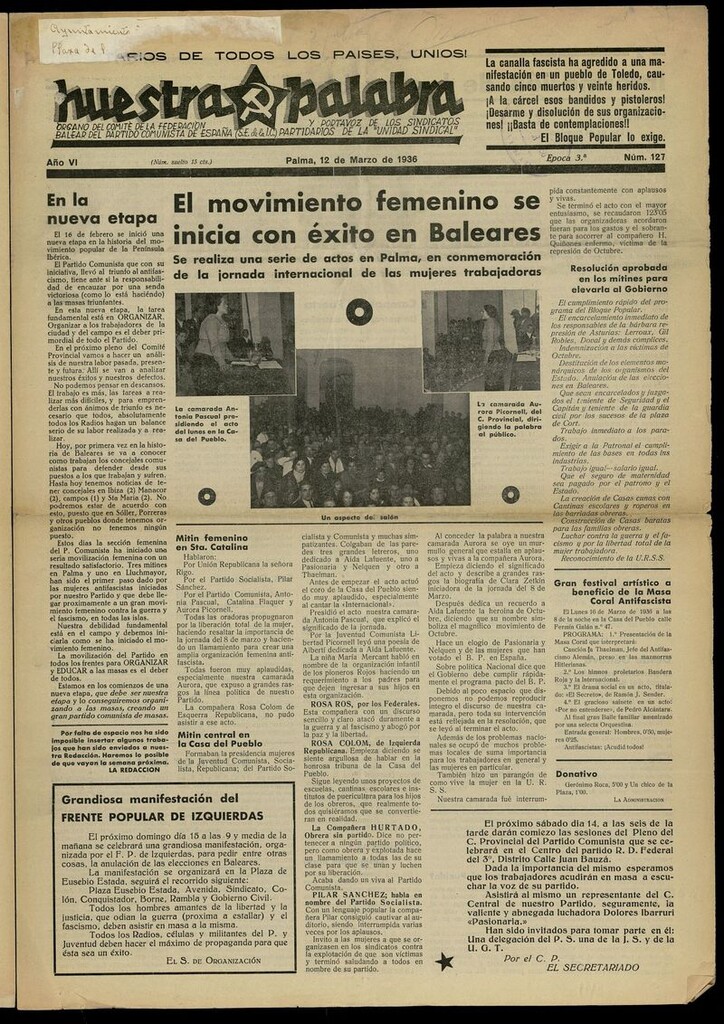 Miniatura de Nuestra Palabra del 12 de marzo de 1936
