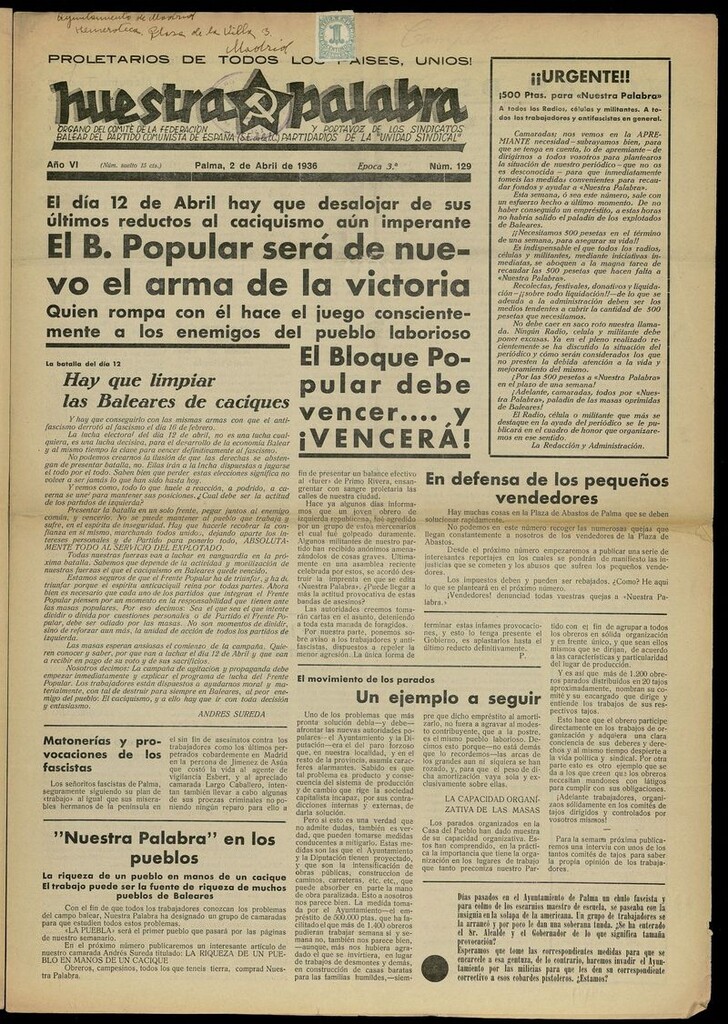 Miniatura de Nuestra Palabra del 2 de abril de 1936