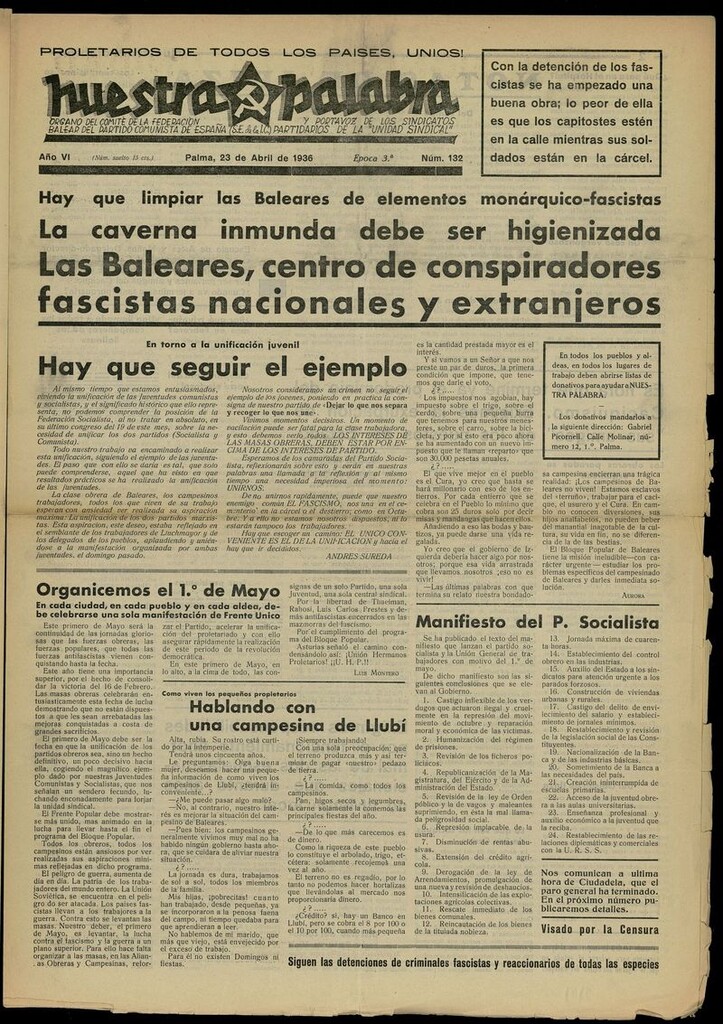 Miniatura de Nuestra Palabra del 23 de abril de 1936
