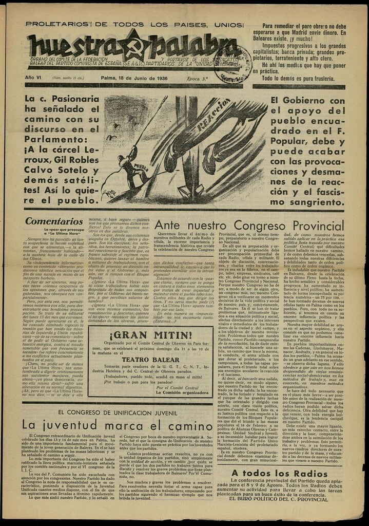 Miniatura de Nuestra Palabra del 18 de junio de 1936