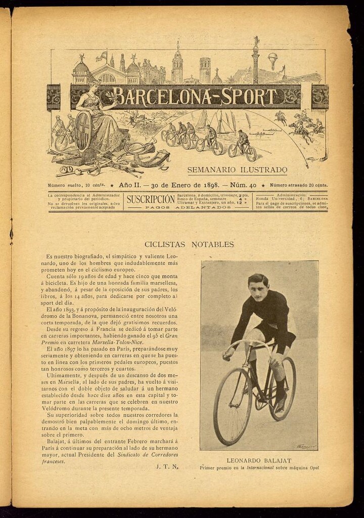 Miniatura de Barcelona Sport. 30 de enero de 1898