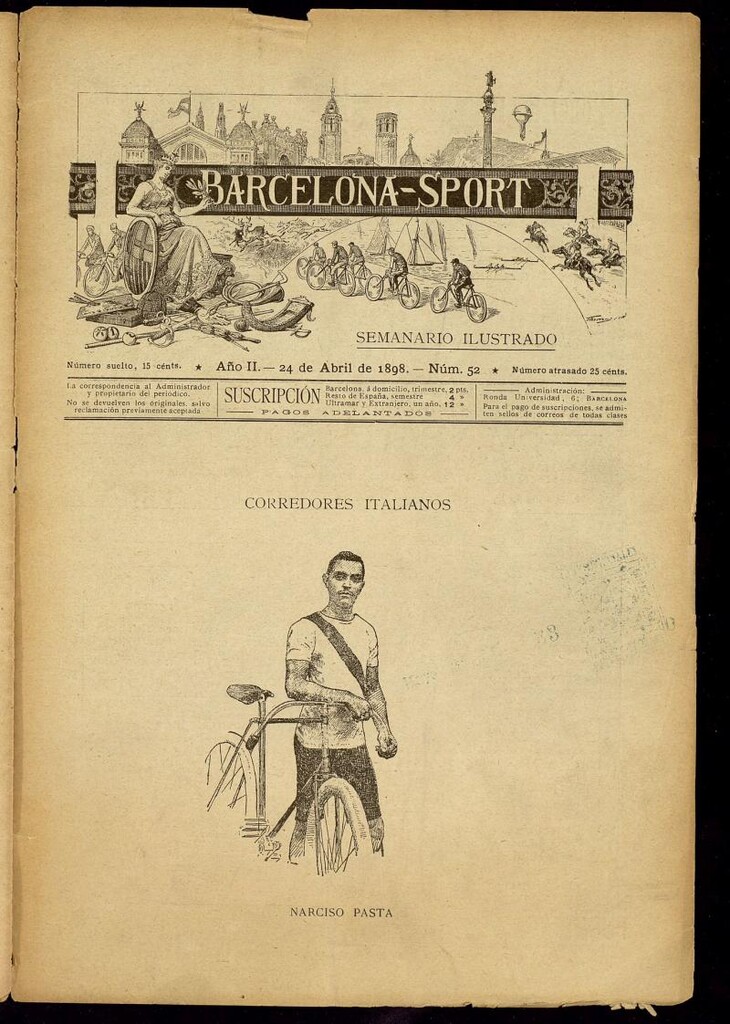 Miniatura de Barcelona Sport. 24 de abril de 1898