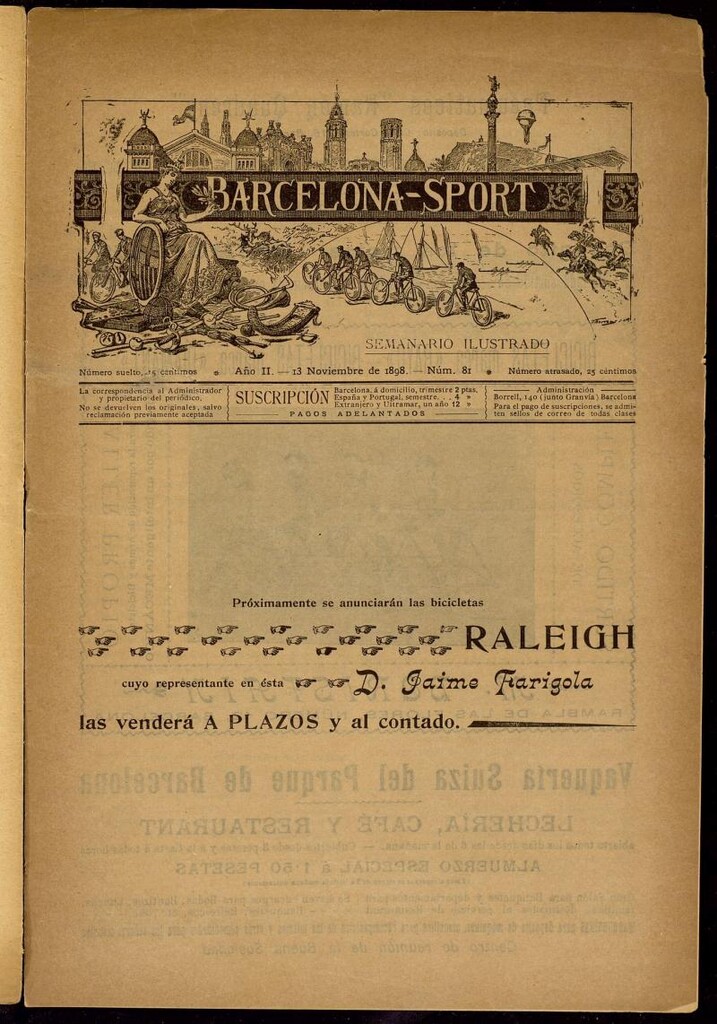 Miniatura de Barcelona Sport. 13 de Noviembre de 1898