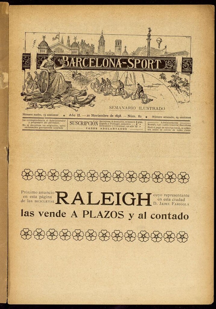 Miniatura de Barcelona Sport. 20 de Noviembre de 1898