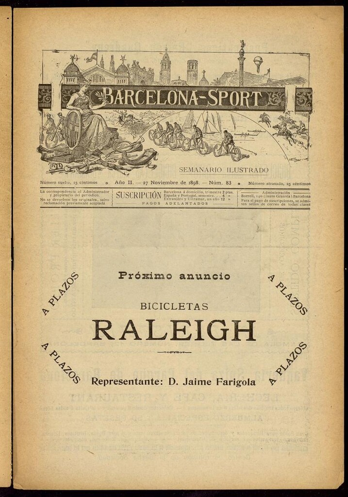 Miniatura de Barcelona Sport. 27 de Noviembre de 1898