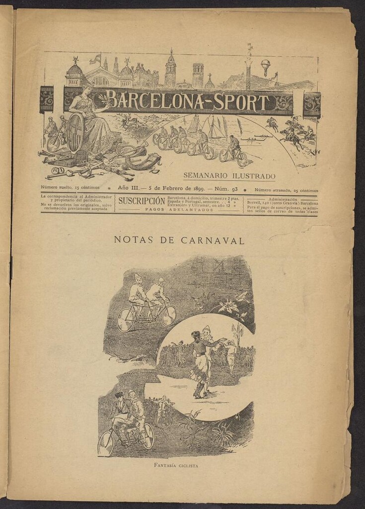 Miniatura de Barcelona Sport. 5 de Febrero de 1899