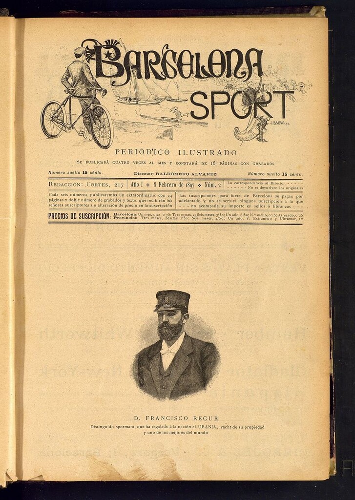 Miniatura de Barcelona Sport. 8 de febrero de 1897