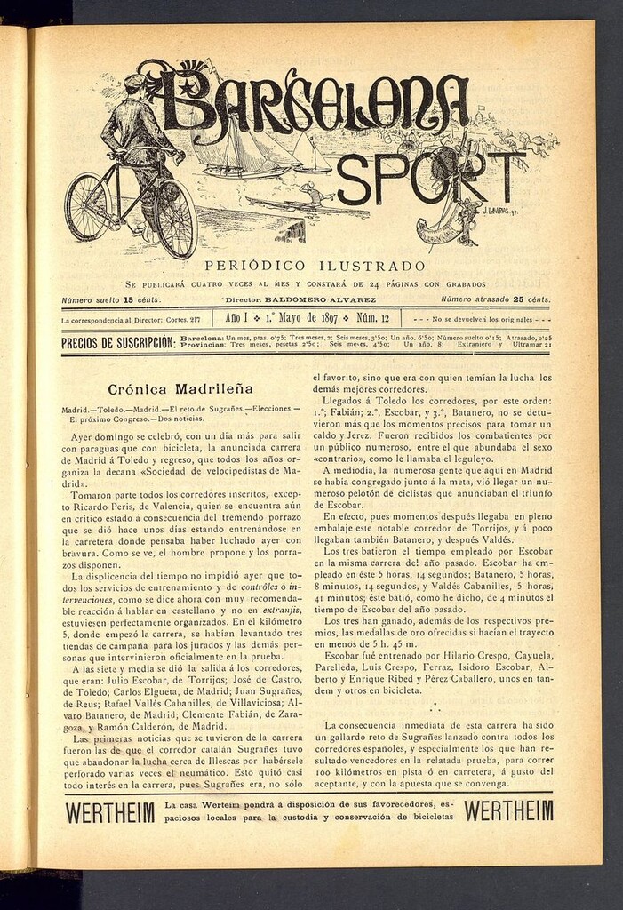 Miniatura de Barcelona Sport. 1 de mayo de 1897