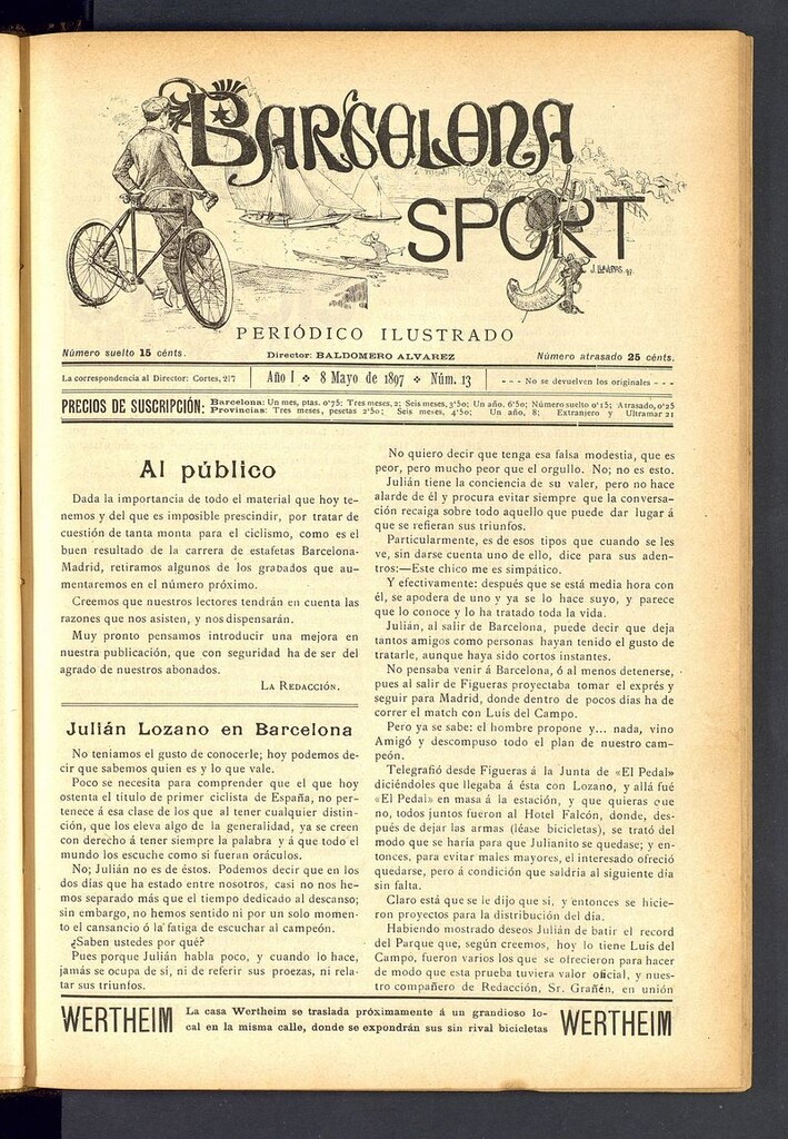 Miniatura de Barcelona Sport. 8 de mayo de 1897