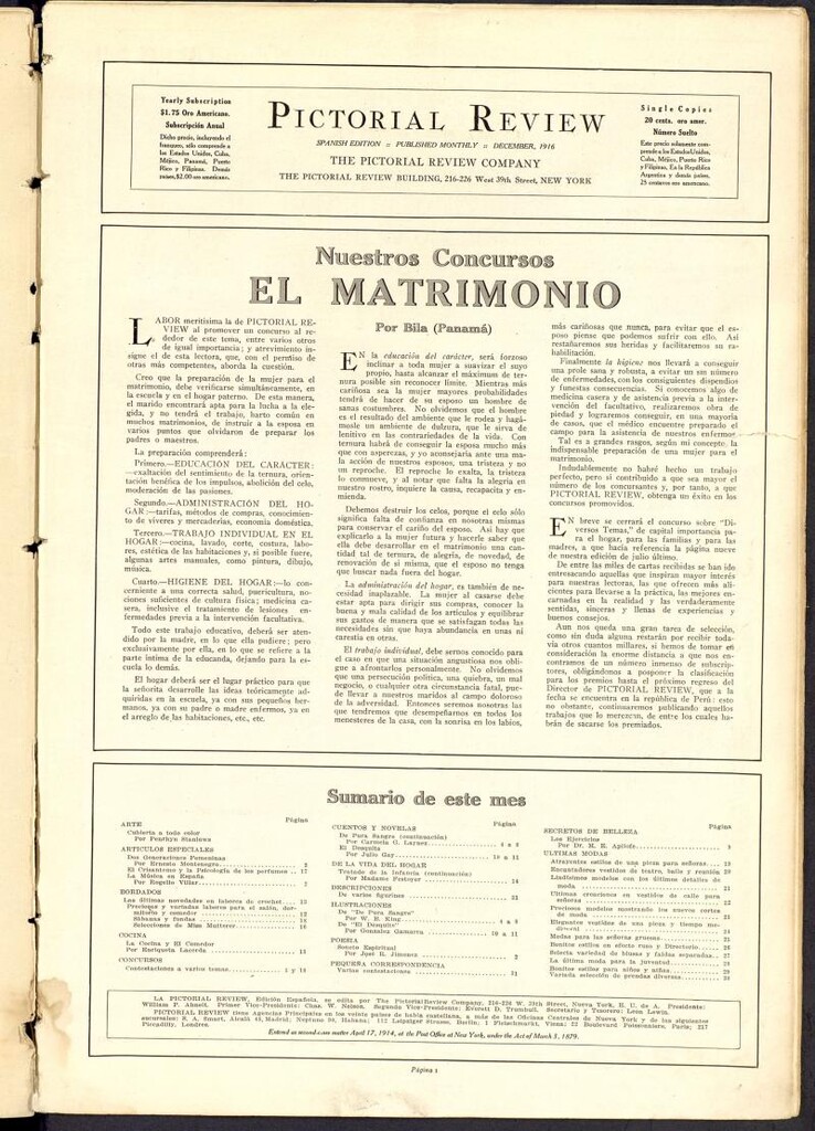 Miniatura de Pictorial Review: publicación mensual ilustrada para el hogar. Diciembre de 1916