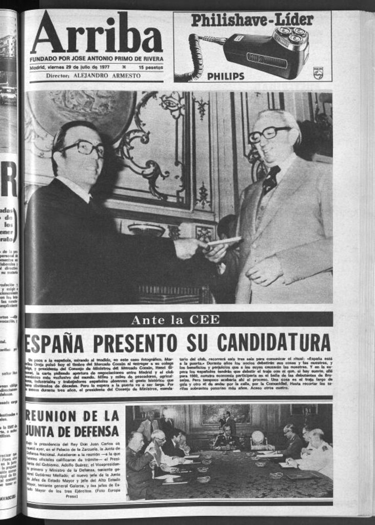 Miniatura de Arriba del 29 de julio de 1977