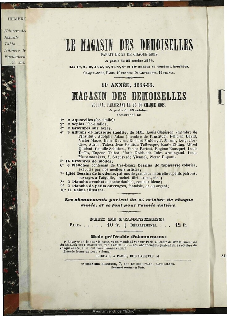 Miniatura de Magasin des Demoiselles del 25 de Octubre de 1853