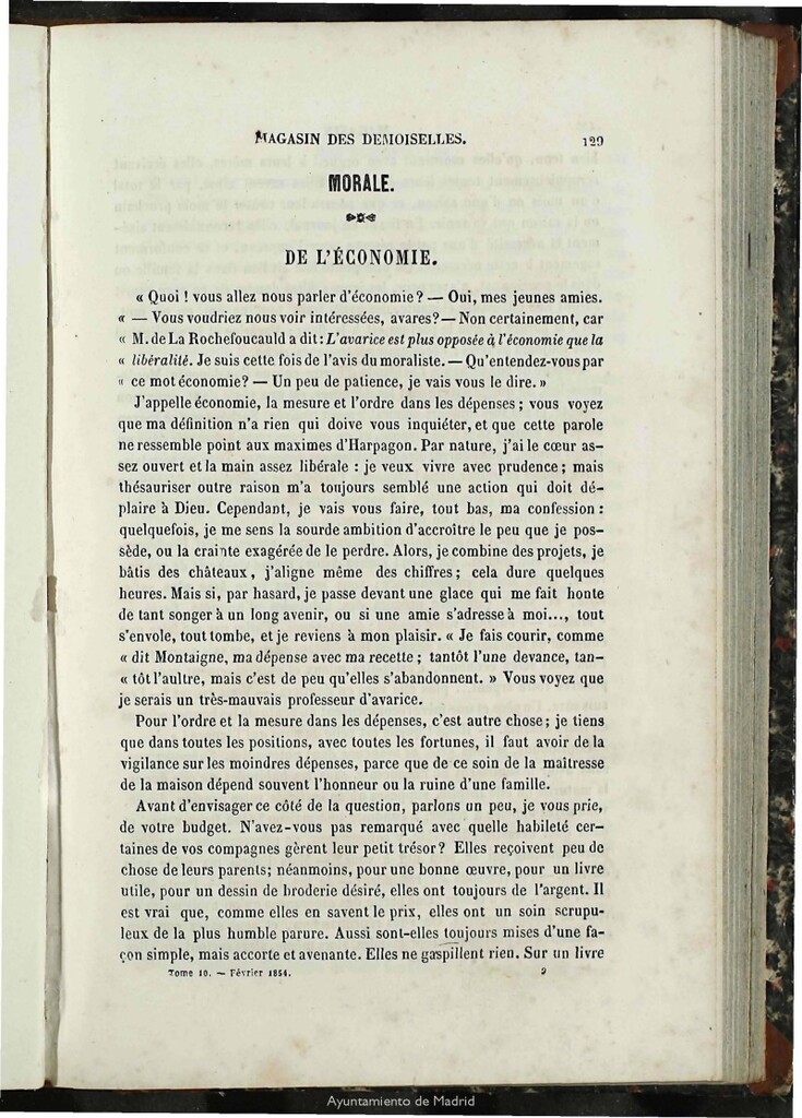 Miniatura de Magasin des Demoiselles del 25 de Febrero de 1854