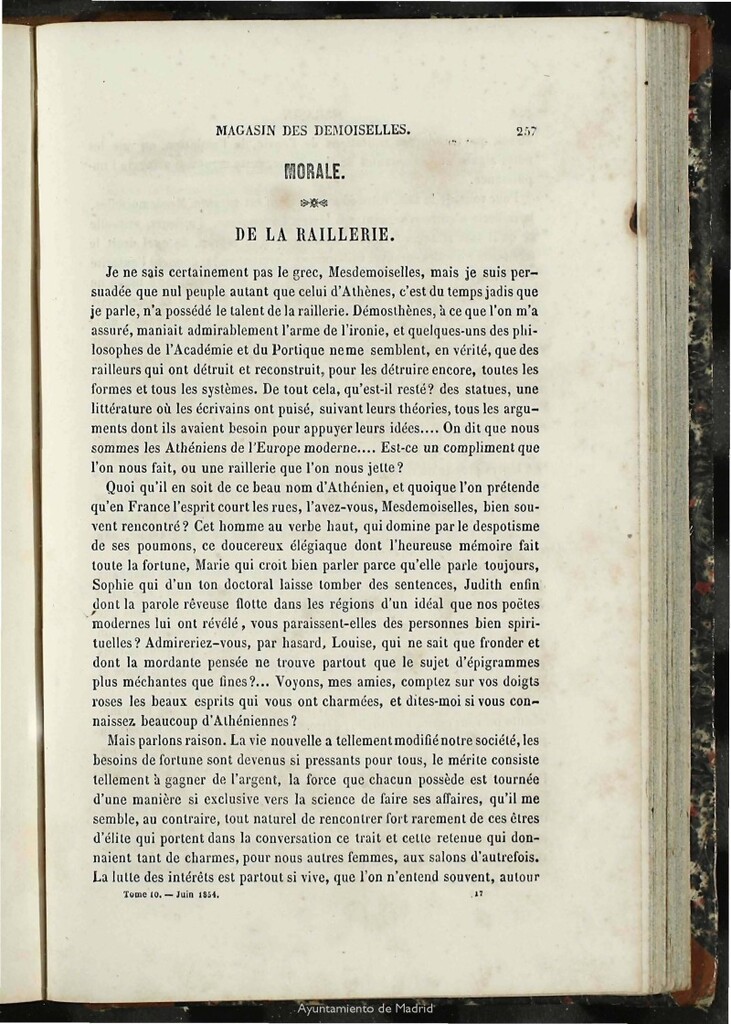 Miniatura de Magasin des Demoiselles del 25 de Junio de 1854