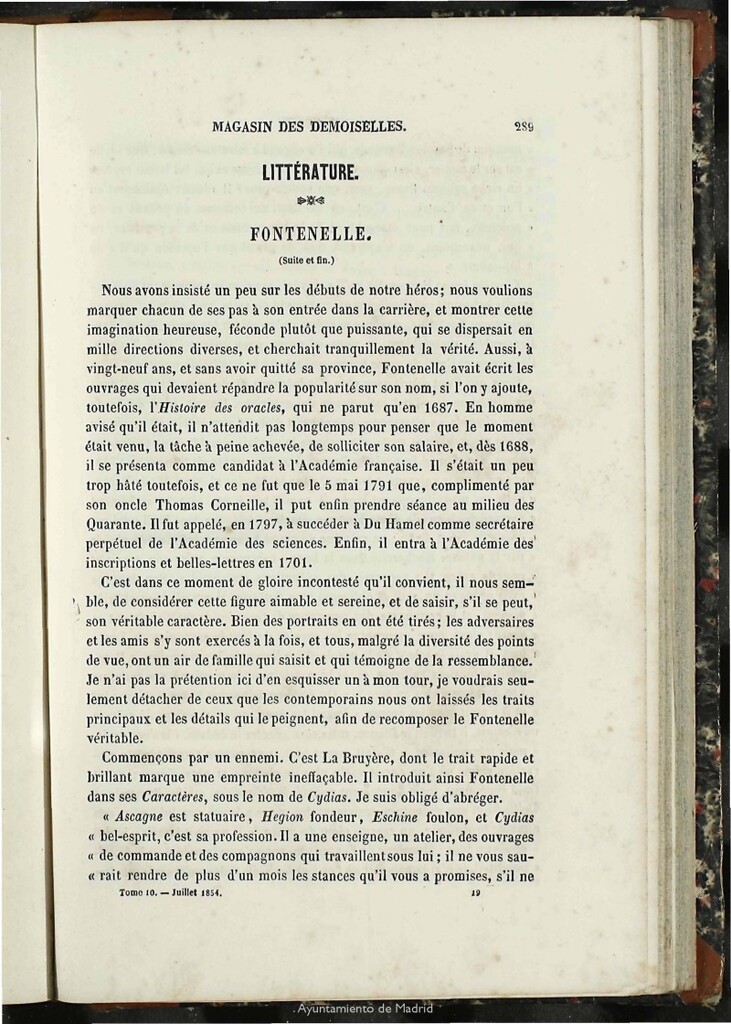 Miniatura de Magasin des Demoiselles del 25 de Julio de 1854