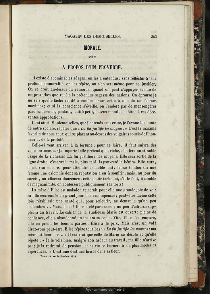 Miniatura de Magasin des Demoiselles del 25 de Septiembre de 1854