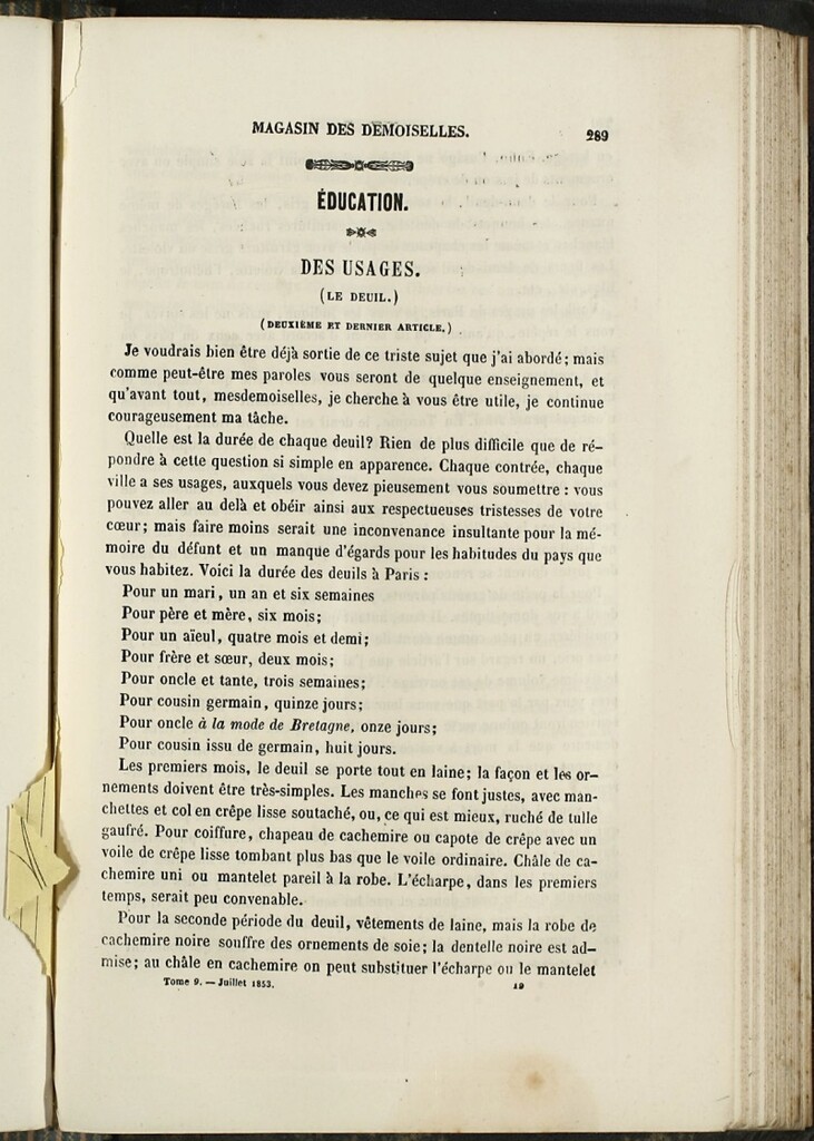 Miniatura de Magasin des Demoiselles del 25 de Julio de 1853